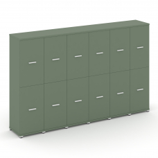 Concept Шкаф 6 узких секций, 4 ниши CN.STU-462 W Кобо/Металл Белый 2500*420*1554