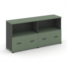 Concept Шкаф 2 широкие секции, 2 нишии CN.STS-221 A Кобо/Антрацит/Металл Антрацит 1668*420*818