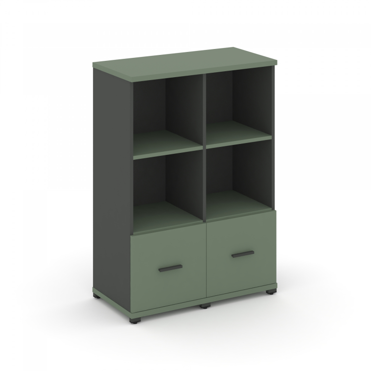 Concept Шкаф 2 узкие секции, 3 ниши CN.STU-321 A Кобо/Антрацит/Металл Антрацит 836*420*1186