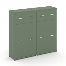 Concept Шкаф 2 широкие секции, 4 ниши CN.STS-424 W Кобо/Металл Белый 1668*420*1554