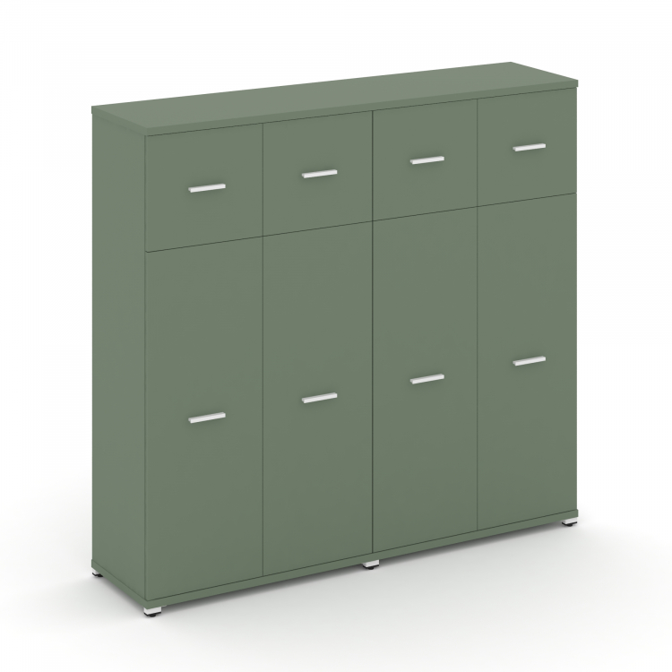 Concept Шкаф 2 широкие секции, 4 ниши CN.STS-424 W Кобо/Металл Белый 1668*420*1554