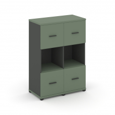 Concept Шкаф 2 узкие секции, 3 ниши CN.STU-325 A Кобо/Антрацит/Металл Антрацит 836*420*1186