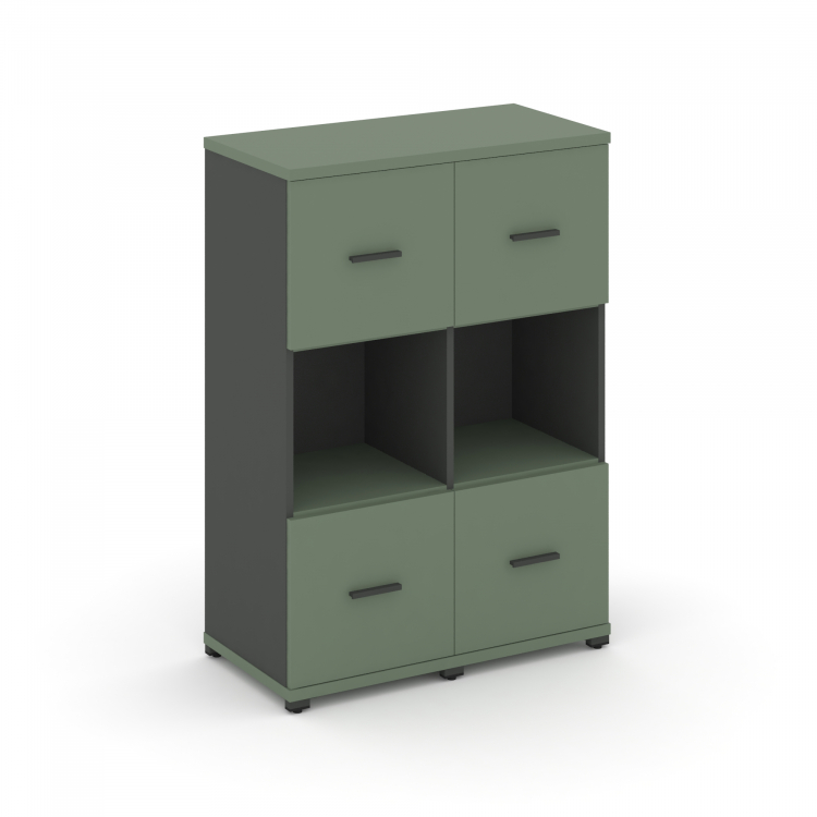 Concept Шкаф 2 узкие секции, 3 ниши CN.STU-325 A Кобо/Антрацит/Металл Антрацит 836*420*1186