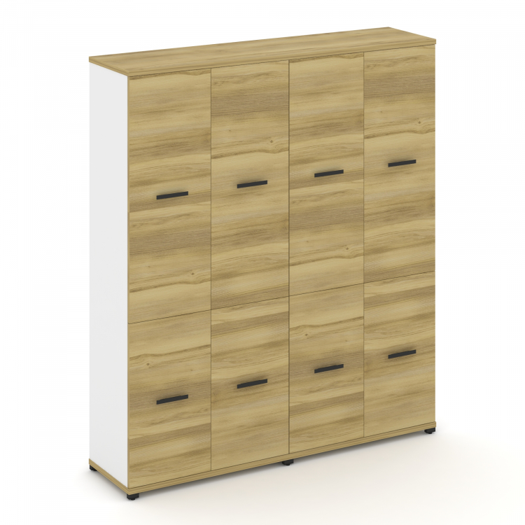 Concept Шкаф 2 широкие секции, 5 ниш CN.STS-522 B Дуб Винченцо/Белый Бриллиант/Металл Черный 1668*42