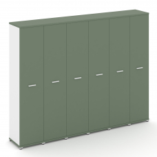 Concept Шкаф 6 узких секций, 5 ниш CN.STU-568 W Кобо/Белый Бриллиант/Металл Белый 2500*420*1922