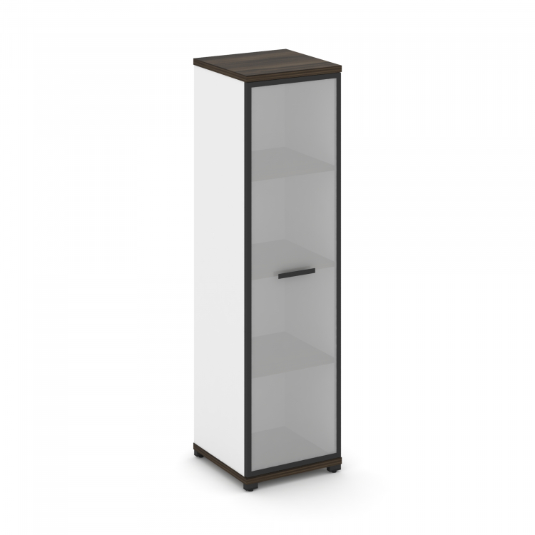 Concept Шкаф 1 узкая секция, 4 ниши CN.STU-416 RMB B Дуб Мали/Белый Бриллиант/Металл Черный/Сатин 42