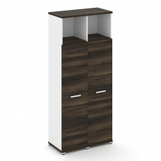 Concept Шкаф 2 узкие секции, 5 ниш CN.STU-526 W Дуб Мали/Белый Бриллиант/Металл Белый 836*420*1922