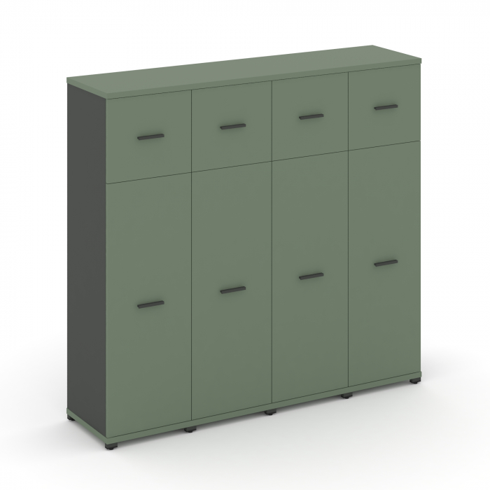 Concept Шкаф 4 узкие секции, 4 ниши CN.STU-444 A Кобо/Антрацит/Металл Антрацит 1668*420*1554