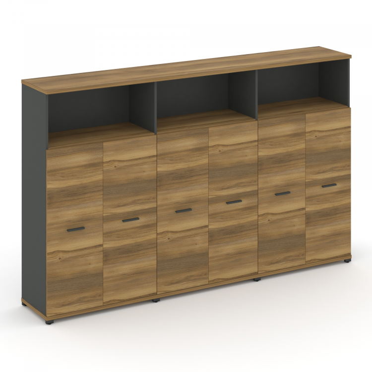 Concept Шкаф 3 широкие секции, 4 ниши CN.STS-433 A Сандал Янтарный/Антрацит/Металл Антрацит 2500*420