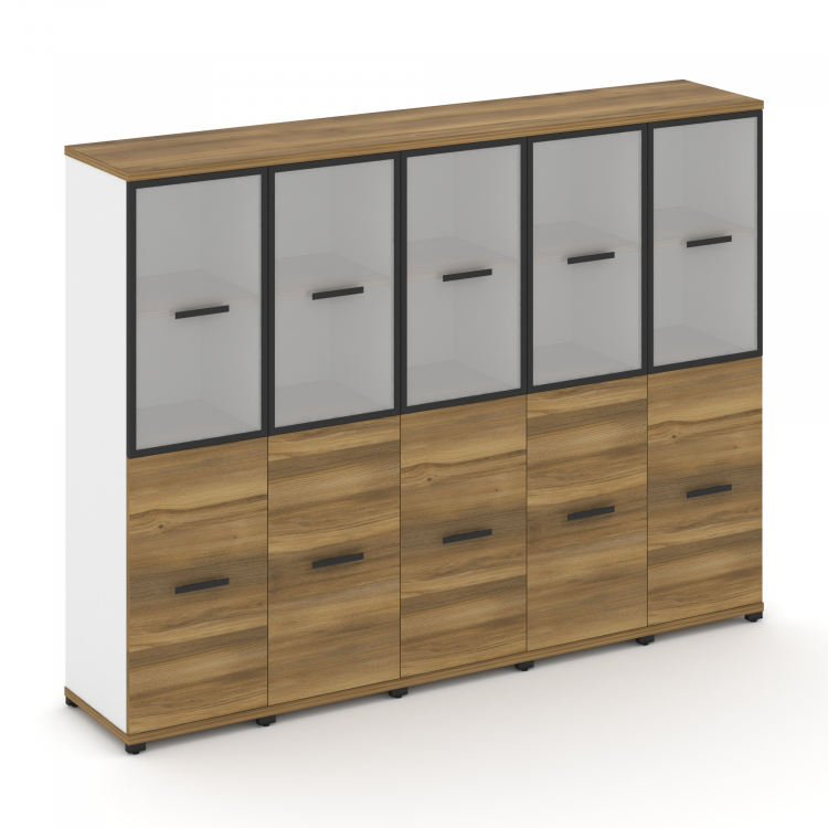 Concept Шкаф 5 узких секций, 4 ниши CN.STU-452 RMB B Сандал Янтарный/Белый Бриллиант/Металл Черный/С