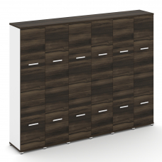 Concept Шкаф 6 узких секций, 5 ниш CN.STU-562 W Дуб Мали/Белый Бриллиант/Металл Белый 2500*420*1922