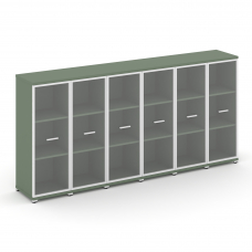 Concept Шкаф 6 узких секций, 3 ниши CN.STU-366 RPW W Кобо/Металл Белый/Прозрачный 2500*420*1186