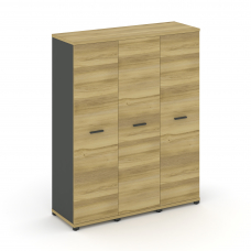 Concept Шкаф 3 узкие секции, 4 ниши CN.STU-436 A Дуб Винченцо/Антрацит/Металл Антрацит 1252*420*1554