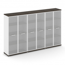 Concept Шкаф 3 широкие секции, 4 ниши CN.STS-436 RMW W Дуб Мали/Белый Бриллиант/Металл Белый/Сатин 2