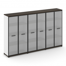 Concept Шкаф 3 широкие секции, 4 ниши CN.STS-436 RMB B Дуб Мали/Белый Бриллиант/Металл Черный/Сатин