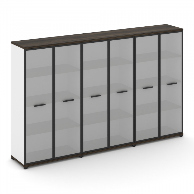 Concept Шкаф 3 широкие секции, 4 ниши CN.STS-436 RMB B Дуб Мали/Белый Бриллиант/Металл Черный/Сатин