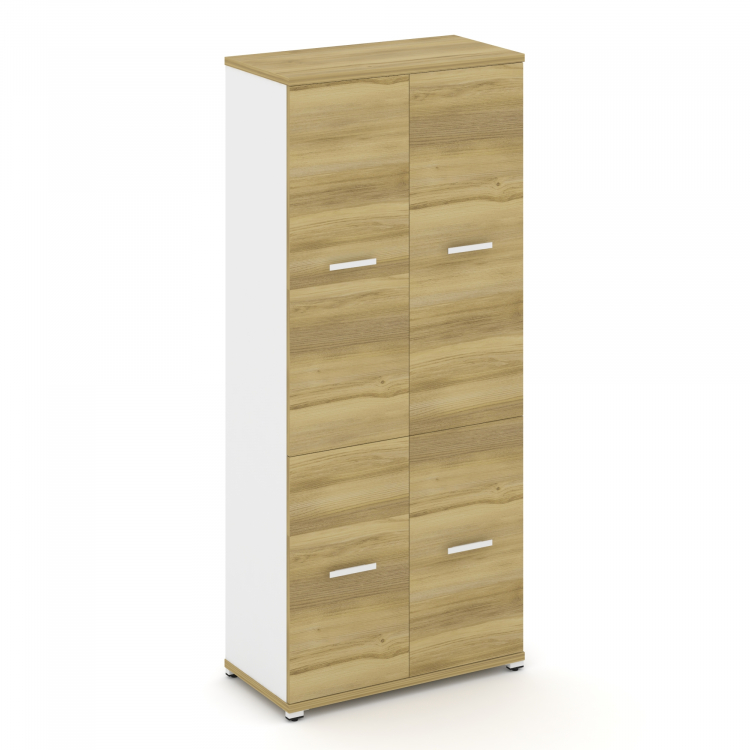 Concept Шкаф 1 широкая секция, 5 ниш CN.STS-512 W Дуб Винченцо/Белый Бриллиант/Металл Белый 836*420*