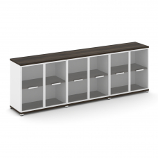 Concept Шкаф 3 широкие секции, 2 ниши CN.STS-233 RPW W Дуб Мали/Белый Бриллиант/Металл Белый/Прозрач