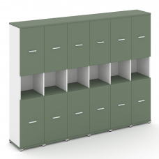 Concept Шкаф 6 узких секций, 5 ниш CN.STU-563 W Кобо/Белый Бриллиант/Металл Белый 2500*420*1922