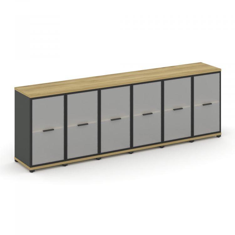 Concept Шкаф 6 узких секций, 2 ниши CN.STU-263 RMB A Дуб Винченцо/Антрацит/Металл Антрацит/Сатин 250