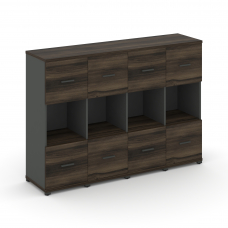 Concept Шкаф 4 узкие секции, 3 ниши CN.STU-345 A Дуб Мали/Антрацит/Металл Антрацит 1668*420*1186