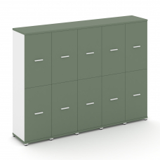 Concept Шкаф 5 узких секций, 4 ниши CN.STU-452 W Кобо/Белый Бриллиант/Металл Белый 2084*420*1554