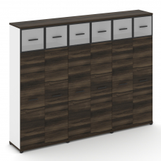 Concept Шкаф 3 широкие секции, 5 ниш CN.STS-537 RMB B Дуб Мали/Белый Бриллиант/Металл Черный/Сатин 2