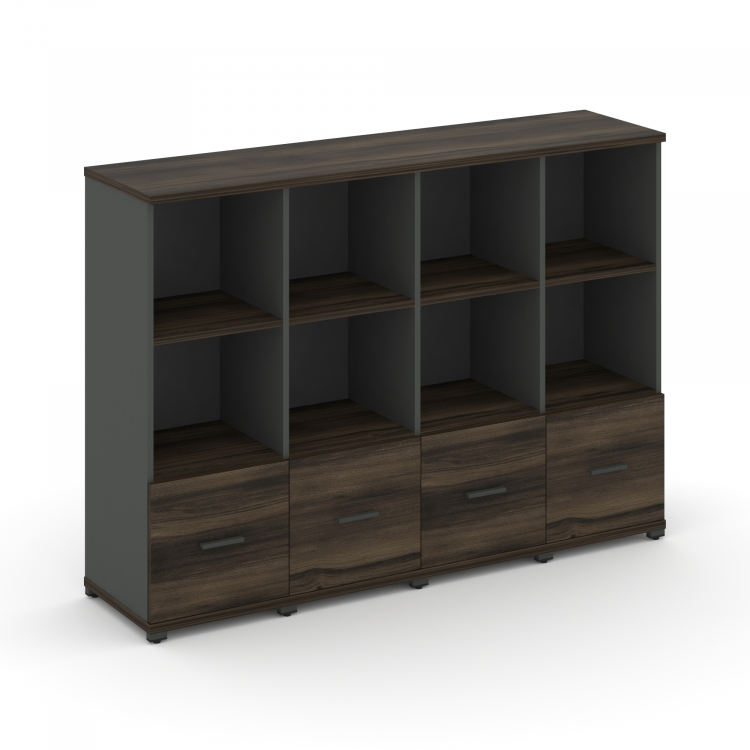 Concept Шкаф 4 узкие секции, 3 ниши CN.STU-341 A Дуб Мали/Антрацит/Металл Антрацит 1668*420*1186