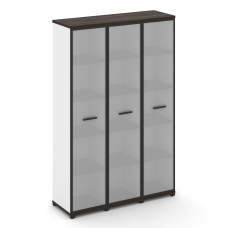 Concept Шкаф 3 узкие секции, 5 ниш CN.STU-538 RMB B Дуб Мали/Белый Бриллиант/Металл Черный/Сатин 125