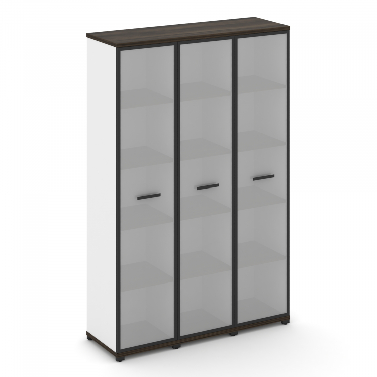 Concept Шкаф 3 узкие секции, 5 ниш CN.STU-538 RMB B Дуб Мали/Белый Бриллиант/Металл Черный/Сатин 125