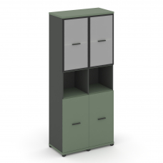 Concept Шкаф 2 узкие секции, 5 ниш CN.STU-523 RMB A Кобо/Антрацит/Металл Антрацит/Сатин 836*420*1922