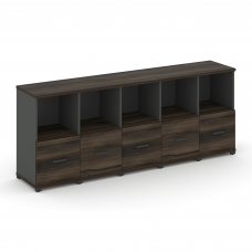 Concept Шкаф 5 узких секций, 2 ниши CN.STU-251 A Дуб Мали/Антрацит/Металл Антрацит 2084*420*818