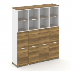 Concept Шкаф 4 узкие секции, 5 ниш CN.STU-545 RPW W Сандал Янтарный/Белый Бриллиант/Металл Белый/Про