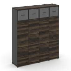 Concept Шкаф 4 узкие секции, 5 ниш CN.STU-547 RPB A Дуб Мали/Антрацит/Металл Антрацит/Прозрачный 166