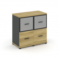 Concept Шкаф 2 узкие секции, 2 ниши CN.STU-222 RMB A Дуб Винченцо/Антрацит/Металл Антрацит/Сатин 836