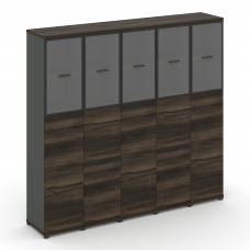 Concept Шкаф 5 узких секций, 5 ниш CN.STU-555 RPB A Дуб Мали/Антрацит/Металл Антрацит/Прозрачный 208