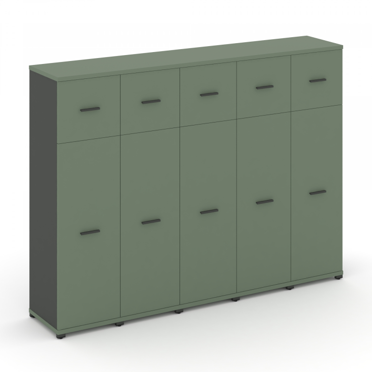 Concept Шкаф 5 узких секций, 4 ниши CN.STU-454 A Кобо/Антрацит/Металл Антрацит 2084*420*1554