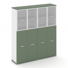 Concept Шкаф 2 широкие секции, 5 ниш CN.STS-525 RMW W Кобо/Белый Бриллиант/Металл Белый/Сатин 1668*4