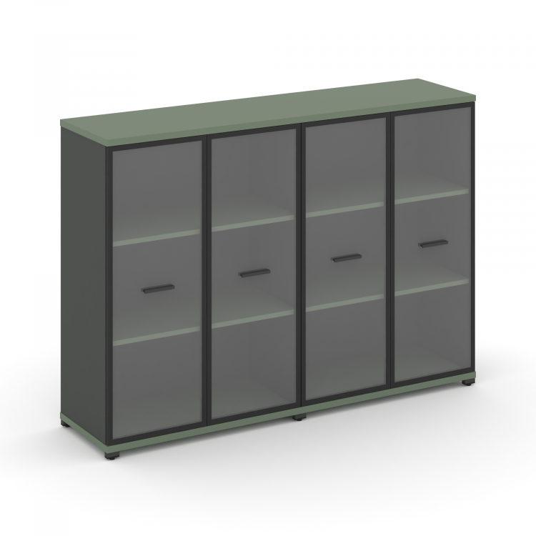 Concept Шкаф 2 широкие секции, 3 ниши CN.STS-326 RPB A Кобо/Антрацит/Металл Антрацит/Прозрачный 1668