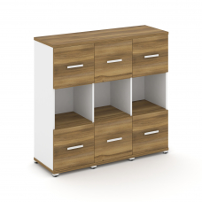 Concept Шкаф 3 узкие секции, 3 ниши CN.STU-335 W Сандал Янтарный/Белый Бриллиант/Металл Белый 1252*4