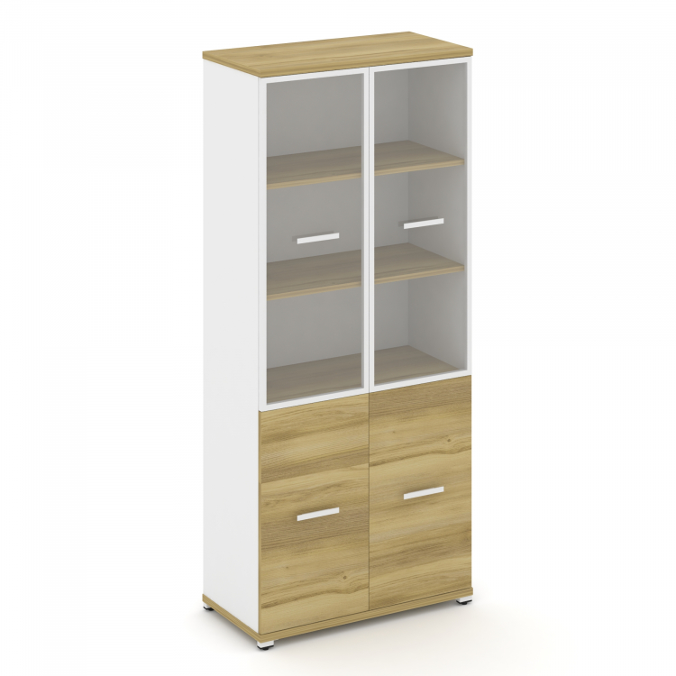 Concept Шкаф 1 широкая секция, 5 ниш CN.STS-512 RPW W Дуб Винченцо/Белый Бриллиант/Металл Белый/Проз