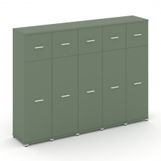 Concept Шкаф 5 узких секций, 4 ниши CN.STU-454 W Кобо/Металл Белый 2084*420*1554