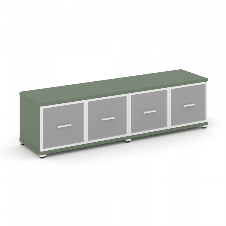 Concept Шкаф 2 широкие секции, 1 ниша CN.STS-123 RMW W Кобо/Металл Белый/Сатин 1668*420*450