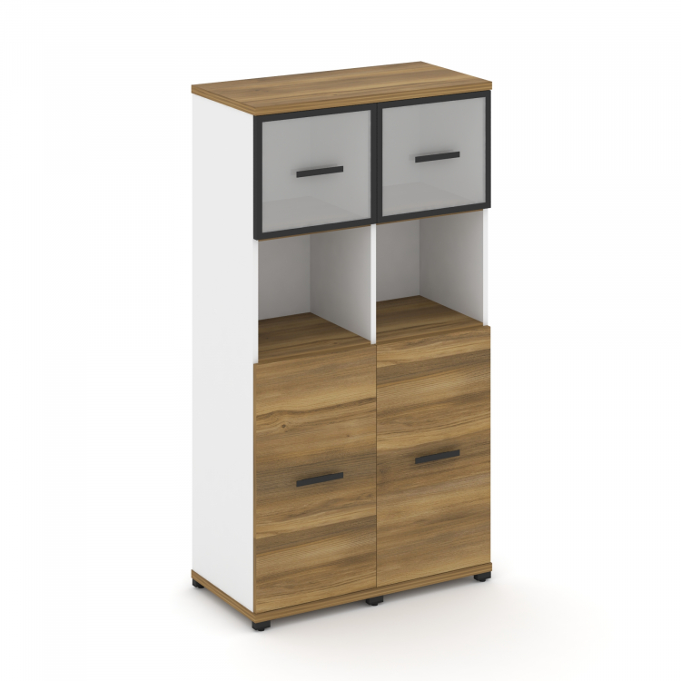 Concept Шкаф 2 узкие секции, 4 ниши CN.STU-425 RMB B Сандал Янтарный/Белый Бриллиант/Металл Черный/С