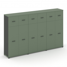 Concept Шкаф 3 широкие секции, 4 ниши CN.STS-434 A Кобо/Антрацит/Металл Антрацит 2500*420*1554