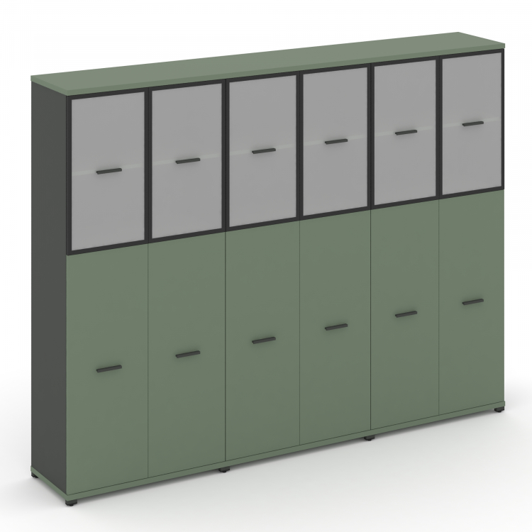 Concept Шкаф 3 широкие секции, 5 ниш CN.STS-535 RMB A Кобо/Антрацит/Металл Антрацит/Сатин 2500*420*1