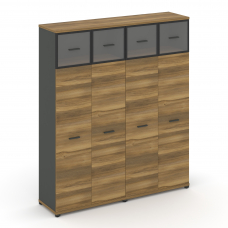 Concept Шкаф 2 широкие секции, 5 ниш CN.STS-527 RPB A Сандал Янтарный/Антрацит/Металл Антрацит/Прозр