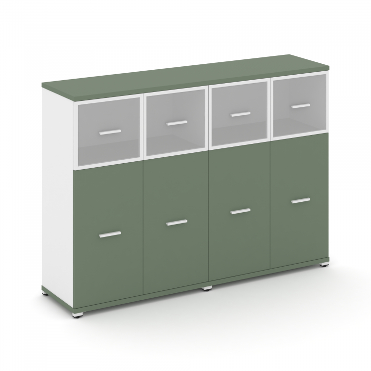 Concept Шкаф 2 широкие секции, 3 ниши CN.STS-324 RMW W Кобо/Белый Бриллиант/Металл Белый/Сатин 1668*