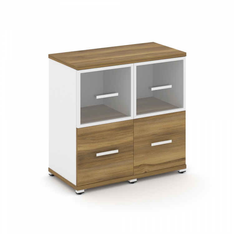 Concept Шкаф 2 узкие секции, 2 ниши CN.STU-222 RPW W Сандал Янтарный/Белый Бриллиант/Металл Белый/Пр