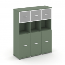 Concept Шкаф 3 узкие секции, 4 ниши CN.STU-435 RMW W Кобо/Металл Белый/Сатин 1252*420*1554